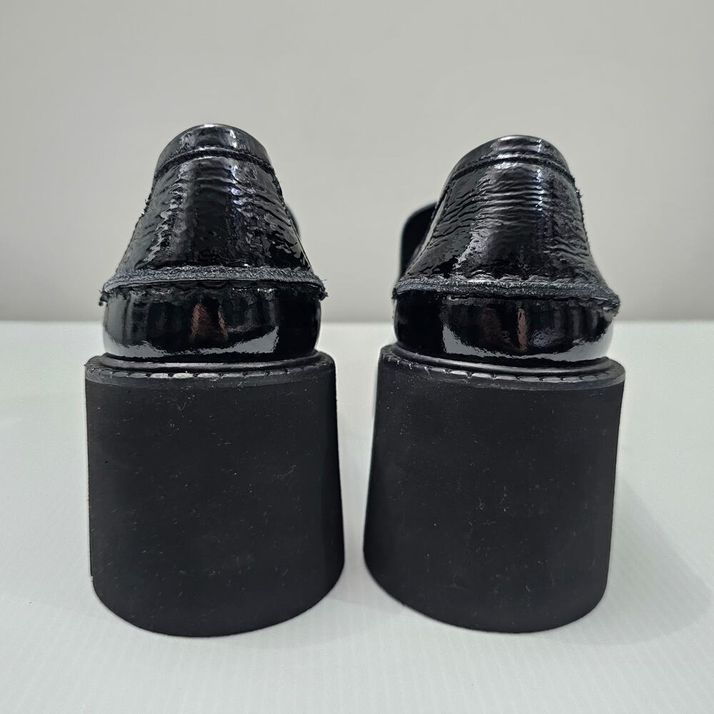 NEW Pedro Garcia Zavanna Loafer Platform Heel Slip On Black Patent Leather EU 40 - Picture 8 of 14